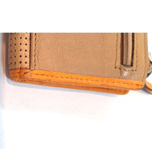 Fossil Womens Orange Leather Flower Snap Wallet - Picture 5 of 13